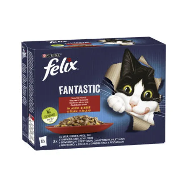 Felix za mačke mokra hrana, meso, 12 x 85 g