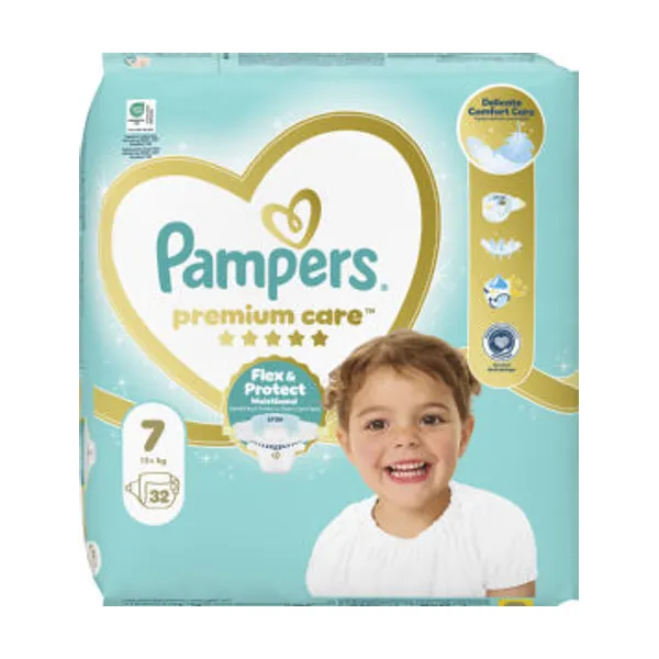 Pampers Premium Care plenice, Value Pack, S7, 32/1