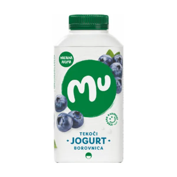 Jogurt tekoči MU, borovnica, Ljubljanske mlekarne, 500 g