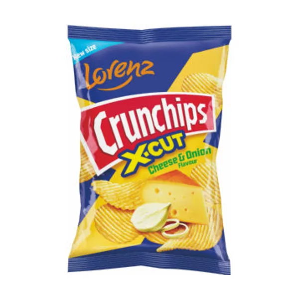 Čips Lorenz, X - cut, sir, čebula, 130 g