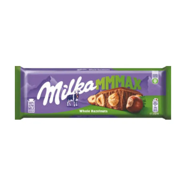 Mlečna čokolada Milka, celi lešniki, 250 g