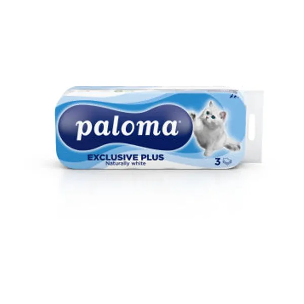 Toaletni papir Paloma, Exclusive Plus, bel, 3-slojni, 10/1