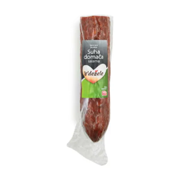 Suha domača salama Z'dežele, vakuumsko pakirano, Celjske mesnine, 500 g