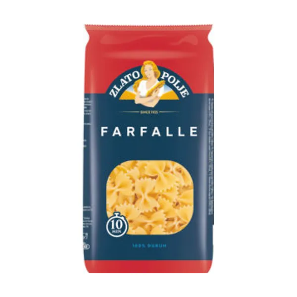 Testenine Zlato polje, farfalle, durum, 500 g