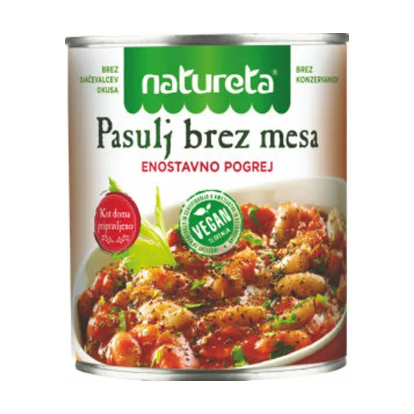 Pasulj Natureta, brez mesa, 850 g