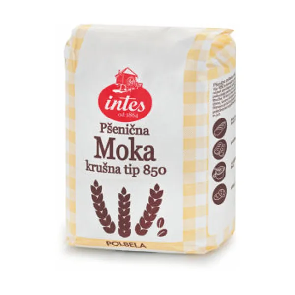 Moka Intes, pšenična, polbela, T 850, 1 kg