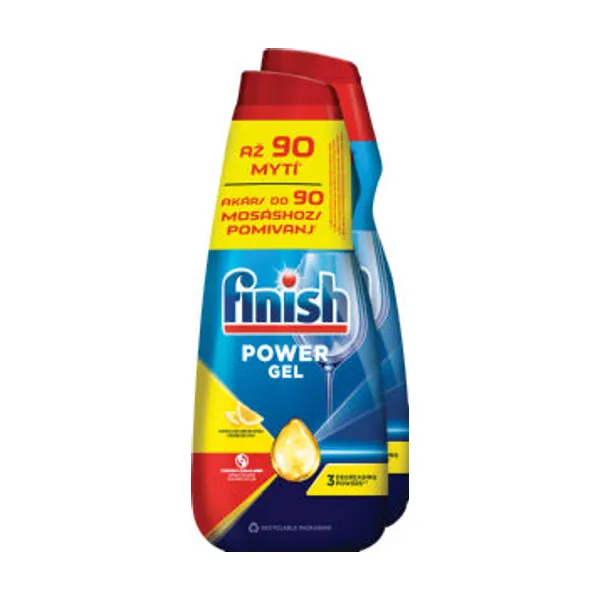 Detergent Finish, gel, Power Lemon, 2 x 900 ml