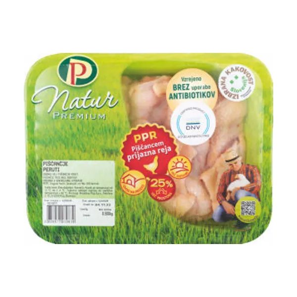 Piščančje peruti Perutnina Ptuj, zgornji deli, PPR, IK, 500 g